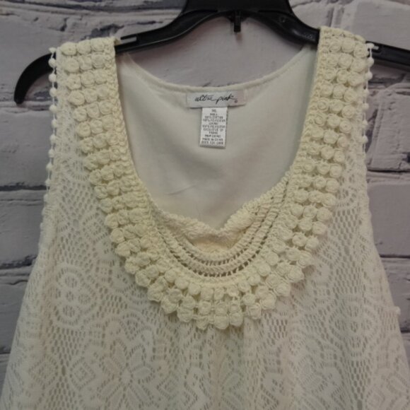 Ultra Pink Sleeveless Off White Lace w/Lining Tunic, NWOT - Picture 2 of 7